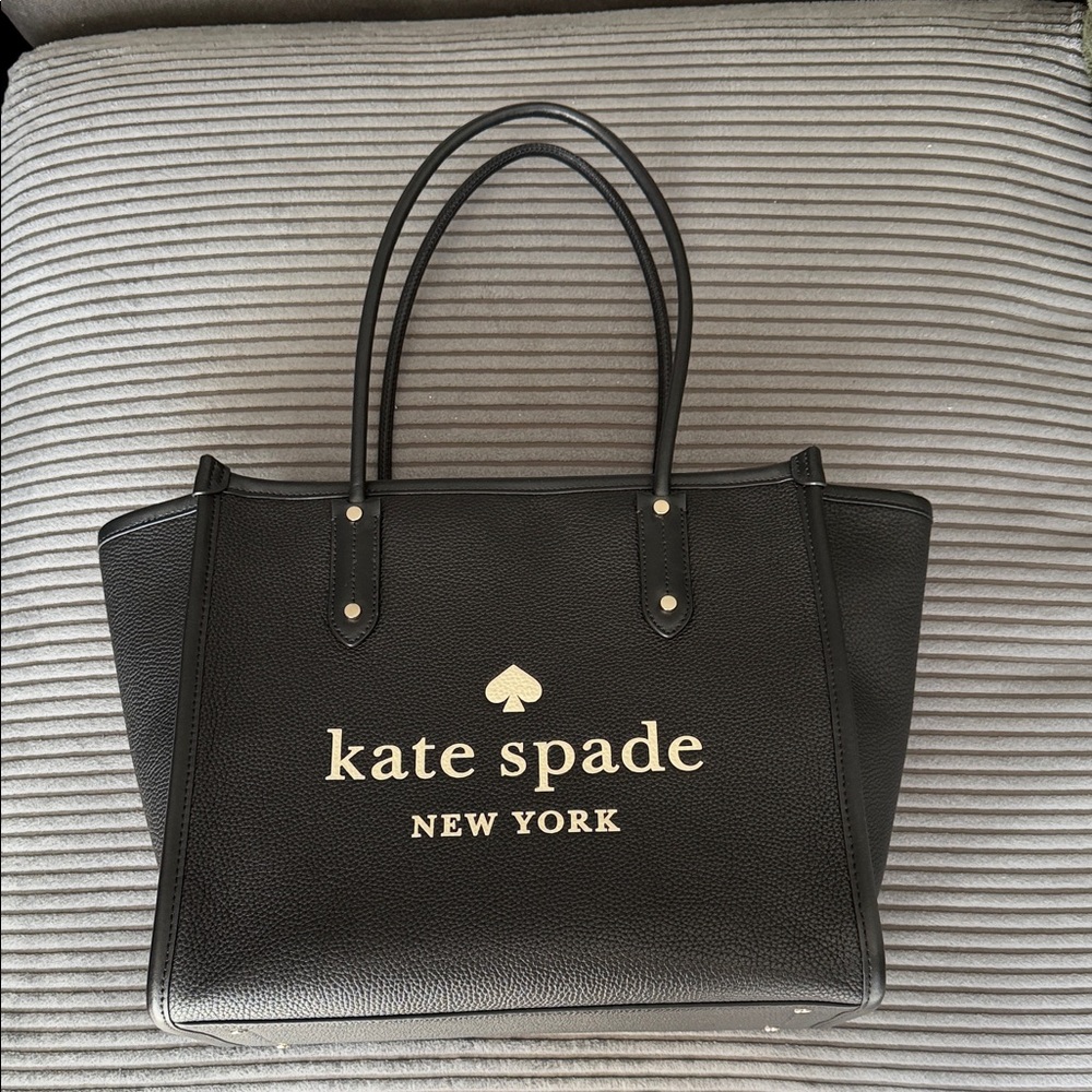 Kate Spade Black and Gold Logo Tote